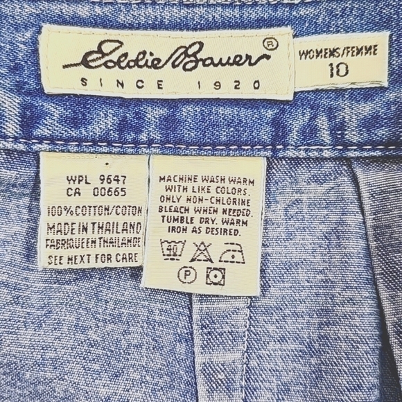 Eddie Bauer button front vintage 90's denim skirt, Size 10 - Picture 4 of 6